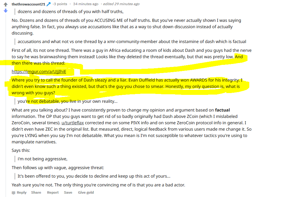 thehtrowaccount21 making baseless accusation