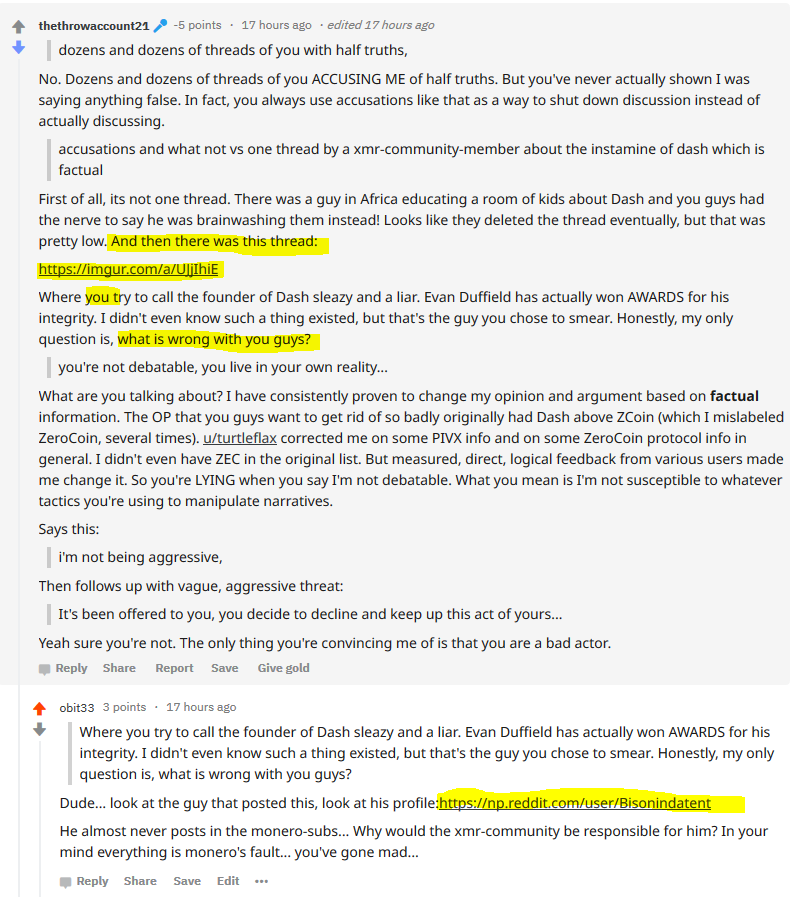 thethrowaccount21 spreading lies about 'the xmr community'