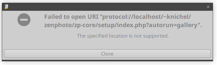 ZenPhoto Error