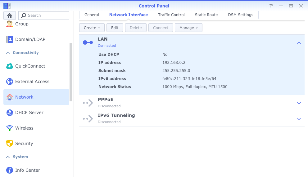 DS213+ - LAN Status