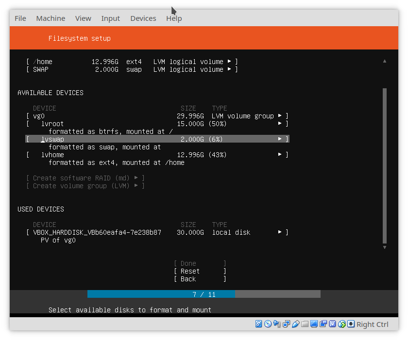 filesystem setup