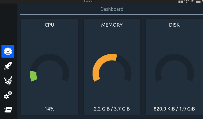 stacer dashboard