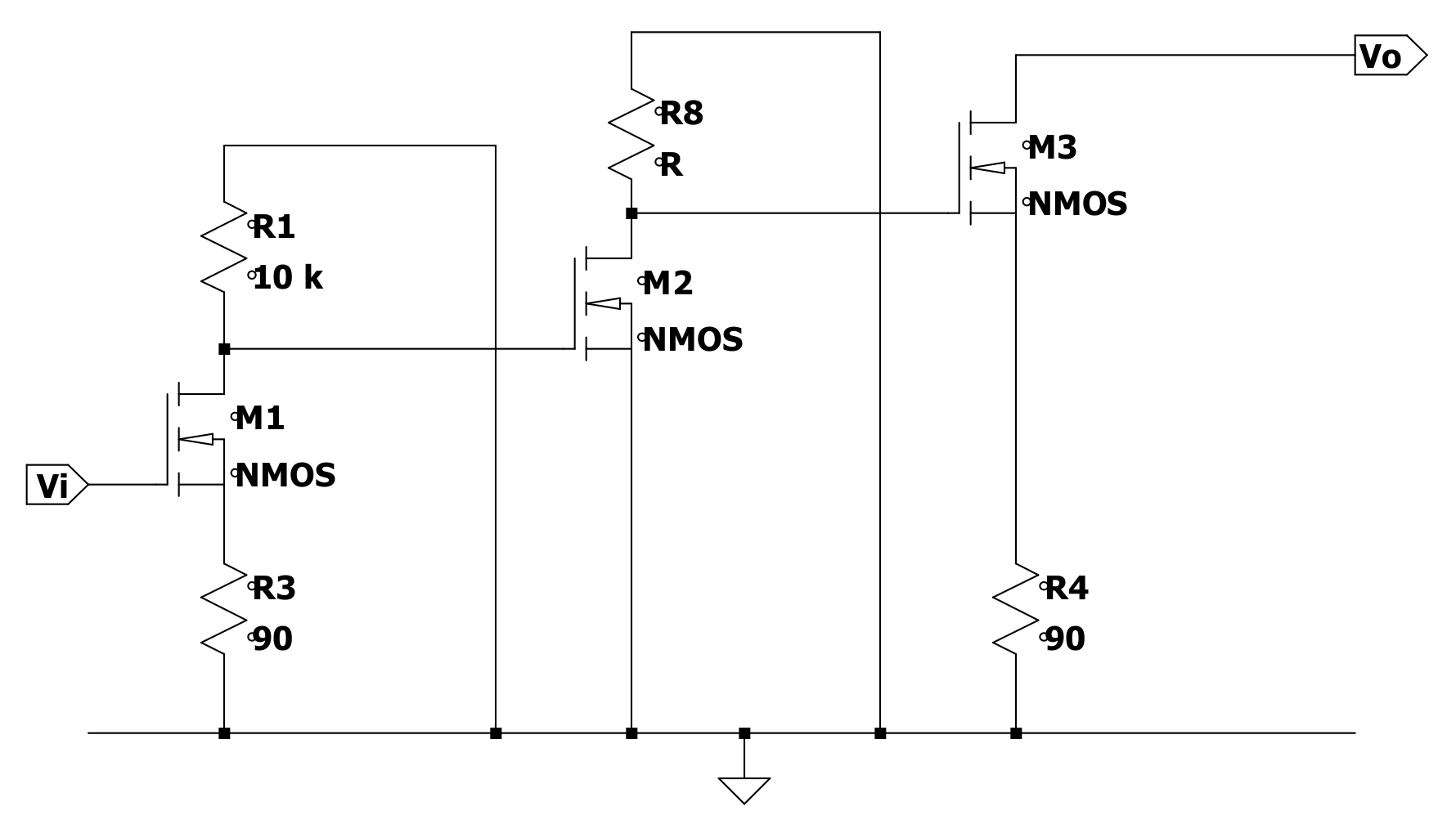 3 mosfets circuit