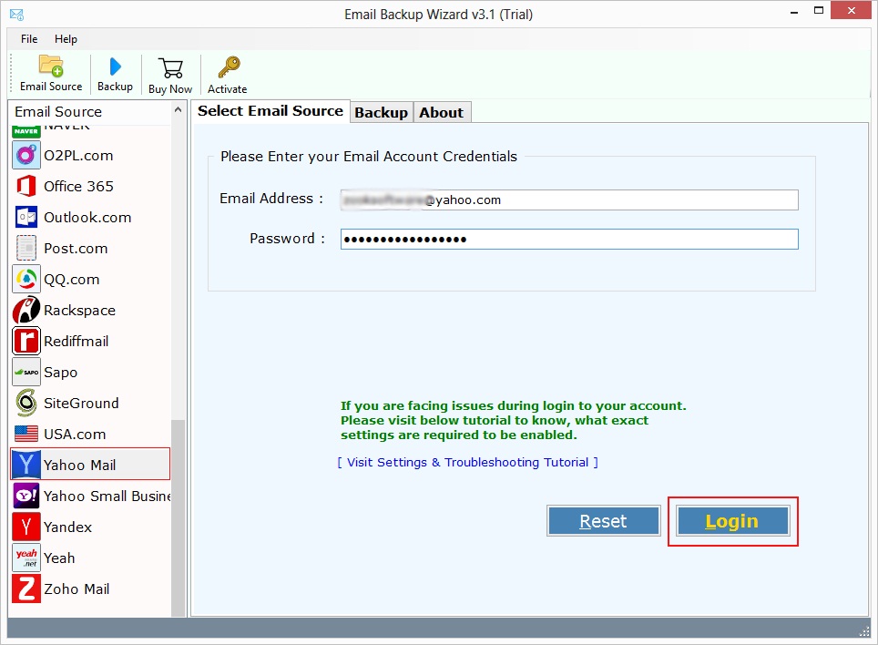 Yahoo Backup Software to Backup Yahoo Mails to 20+ File Saving Options