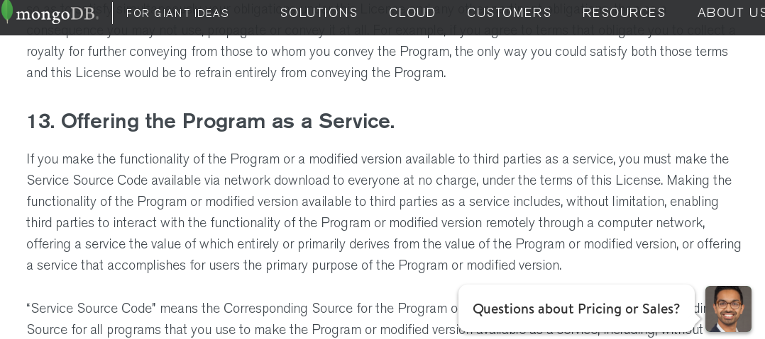 MongoDB Website SS Public License