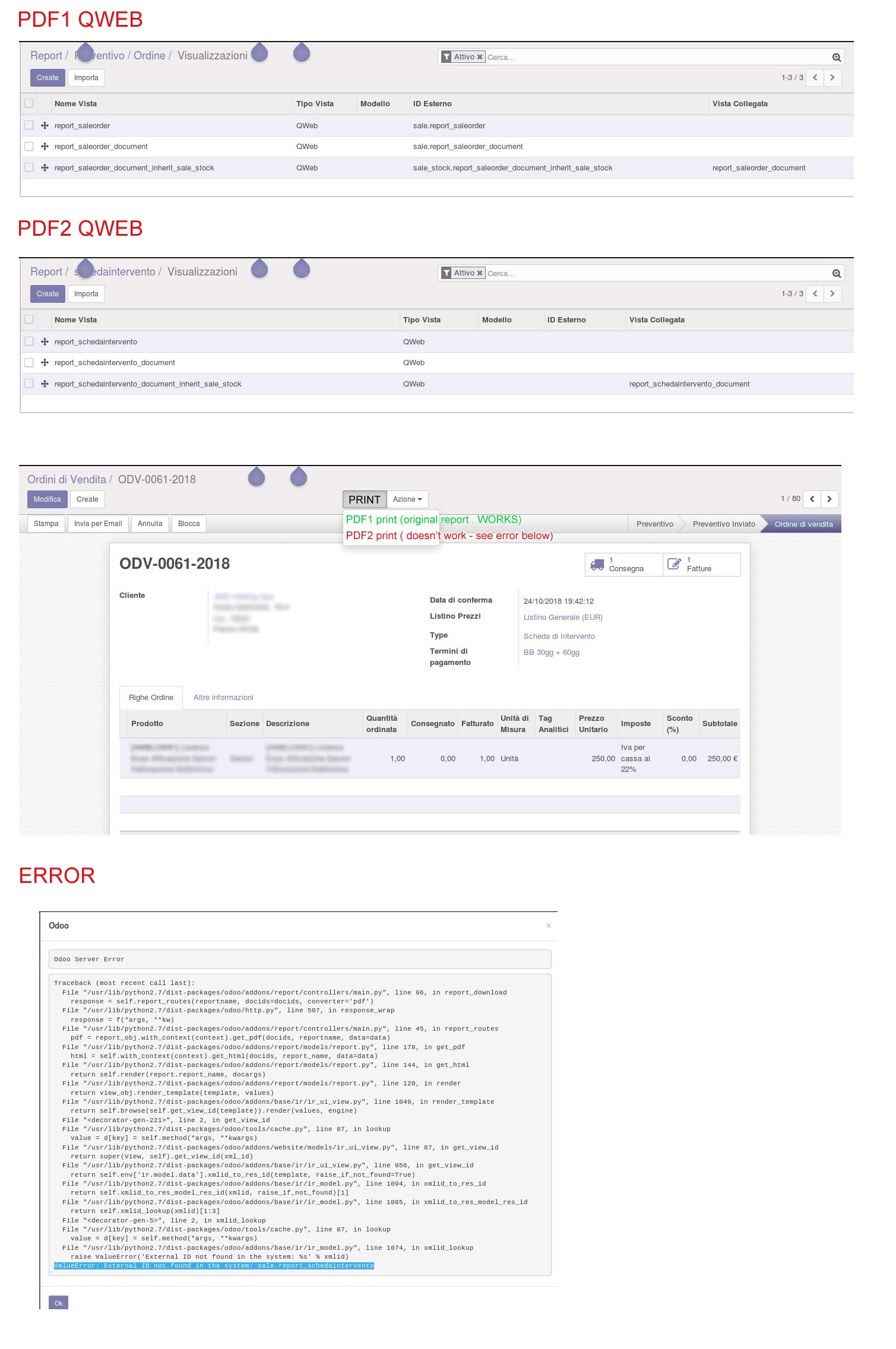 odoo error