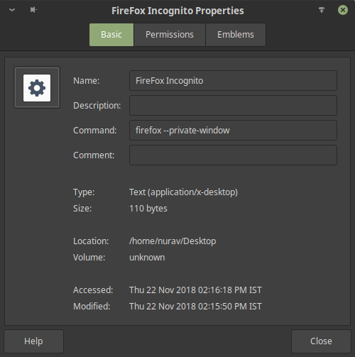 Firefox Destop Property