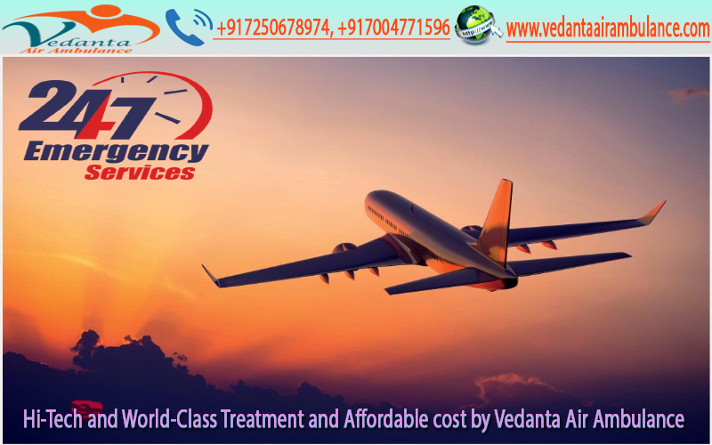 Vedanta Air Ambulance Service from Bagdogra with all Healthcare Facility