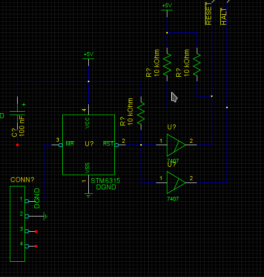 RESET and HALT circuitry