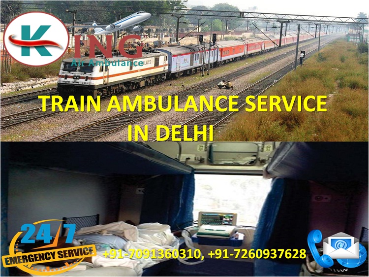 Get Hi-tech and Safest Train Ambulance Service in Delhi by King