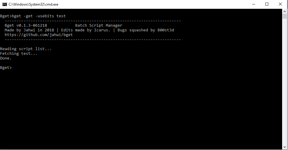 Bget example