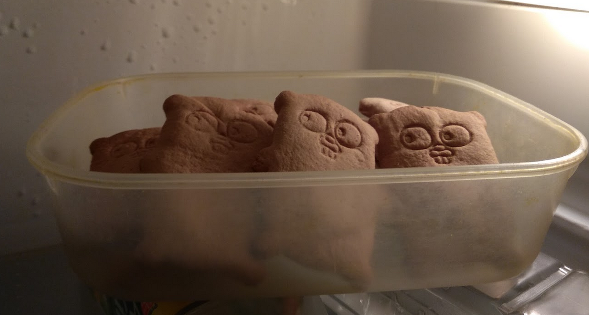 Undecorated gopher cookies