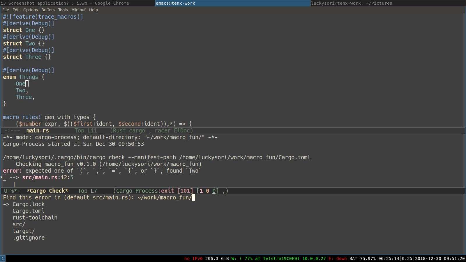 rust cargo compile jump to error bug