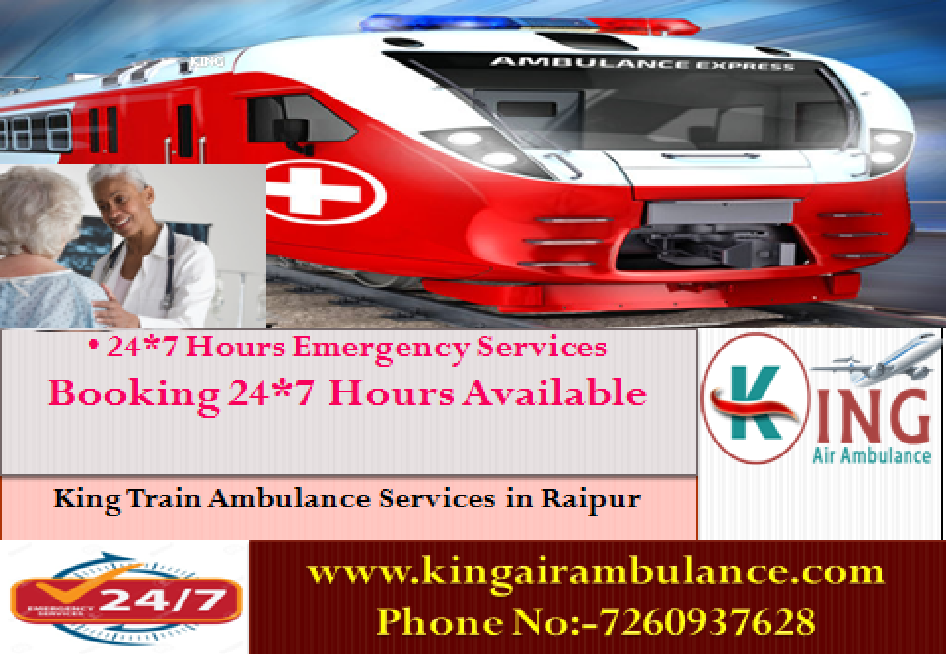 Book At-Low Cost Train Ambulance Services in Raipur