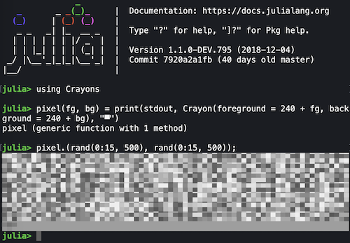 Half-block printing in Julia REPL