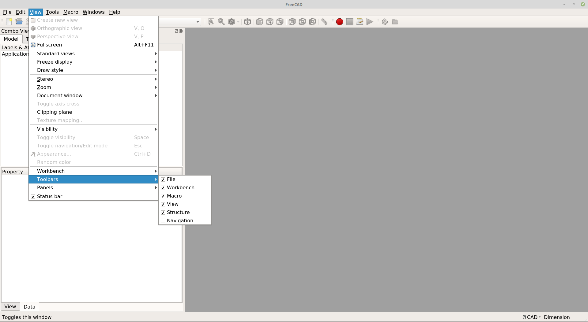 View - Toolbars