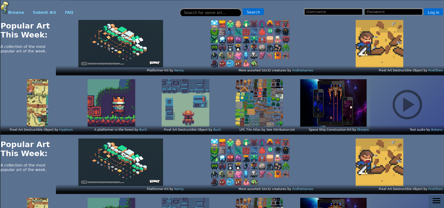 OpenGameArt 3.0 Homepage