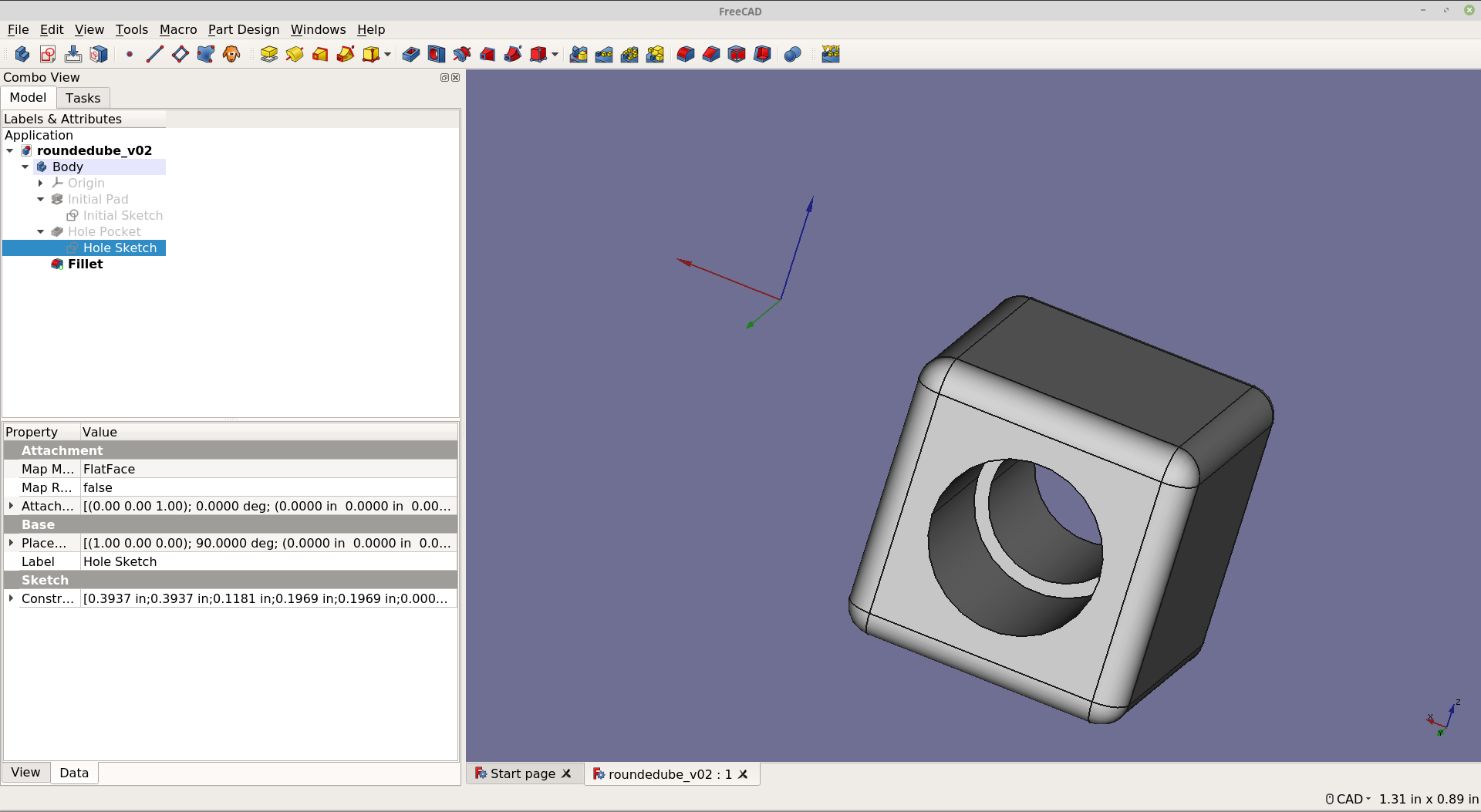 FreeCAD: Cube
