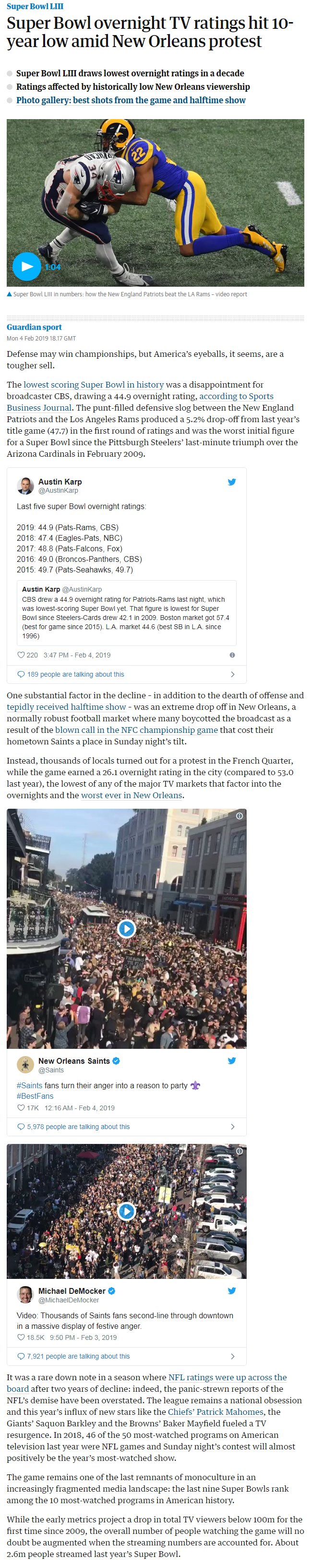 SuperBowlovernightTVratingshit10-yearlowamidNewOrleansprotestSportTheGuardian.png