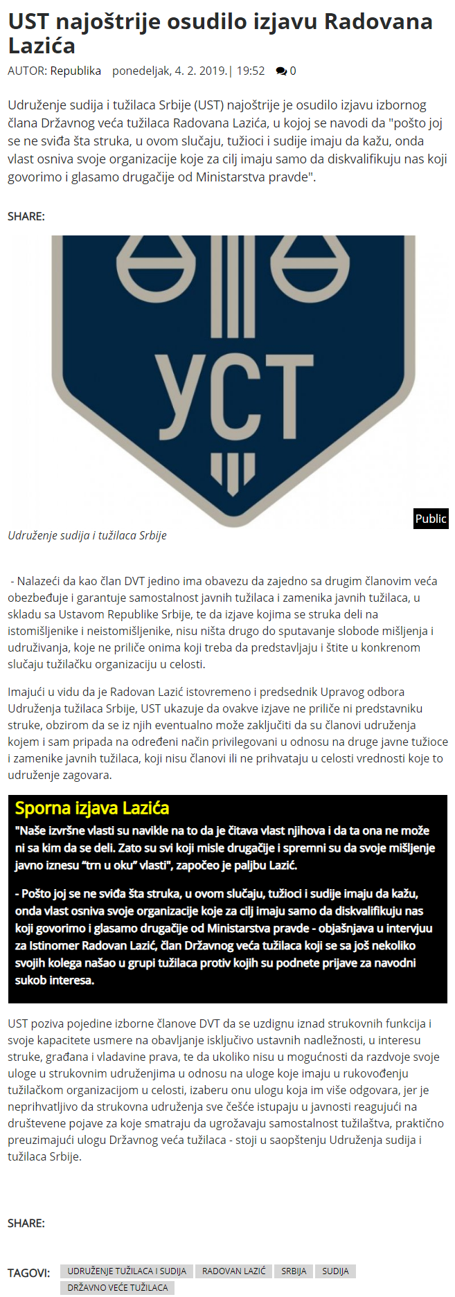 RepublikaUSTnajotrijeosudiloizjavuRadovanaLazia.png