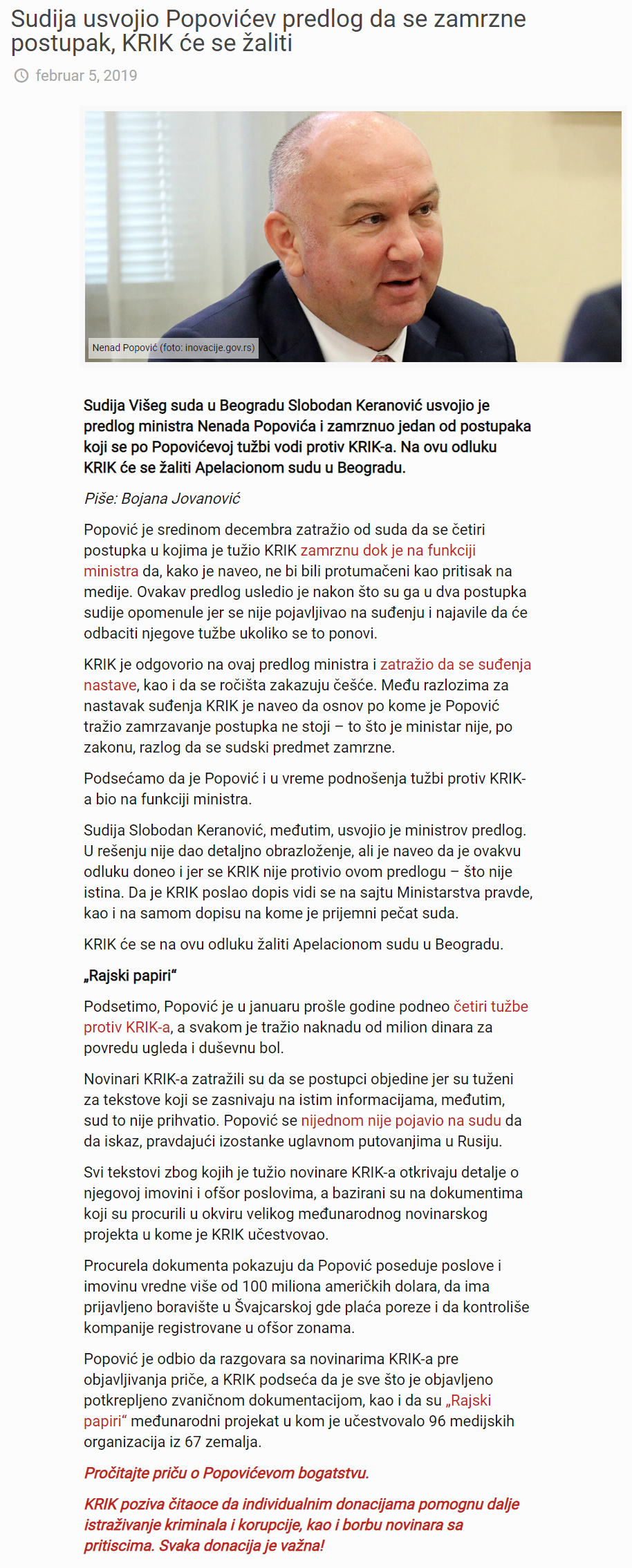 SudijausvojioPopovievpredlogdasezamrznepostupakKRIKesealiti-KRIK.png