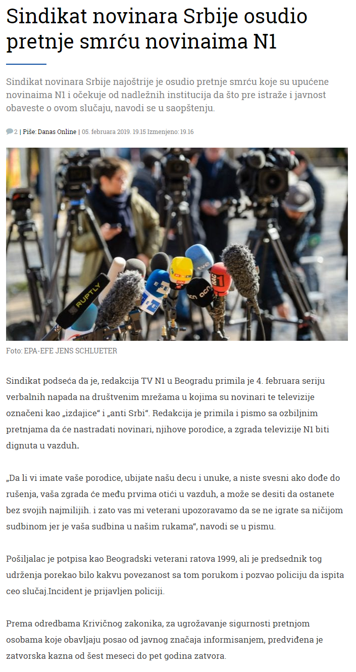 SindikatnovinaraSrbijeosudiopretnjesmrunovinaimaN1-DnevnilistDanas.png