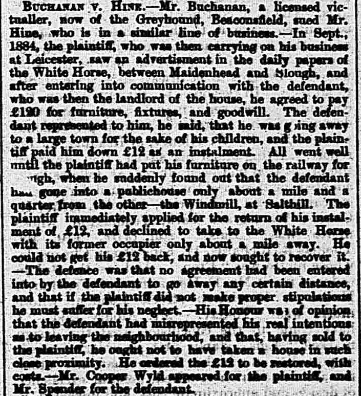 Dispute Over White Horse 1884