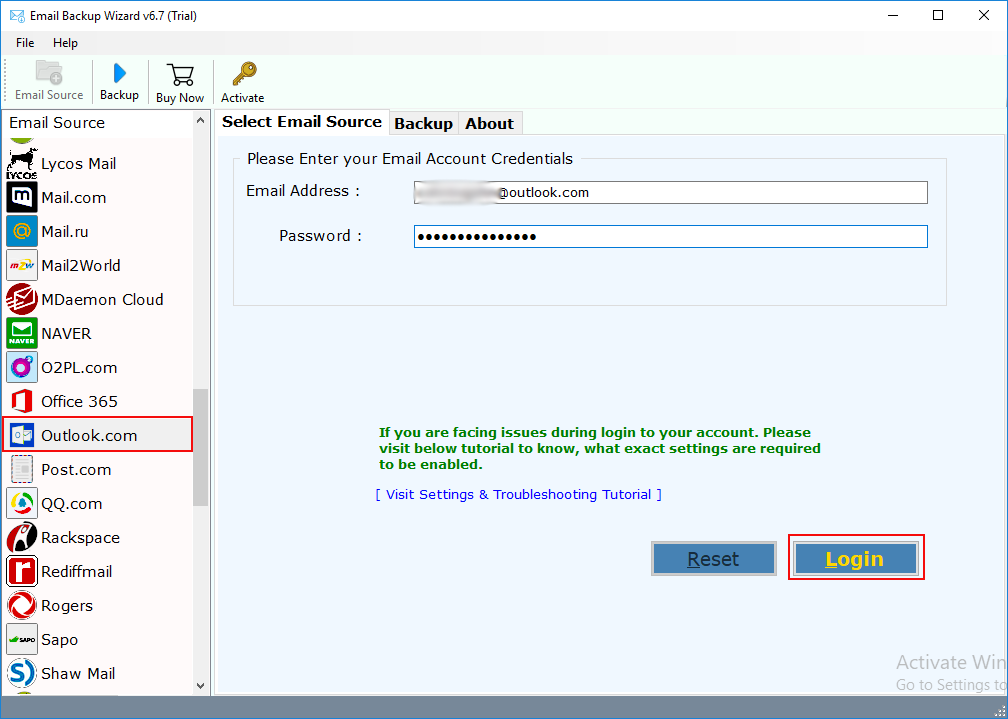 Outlook Backup Tool