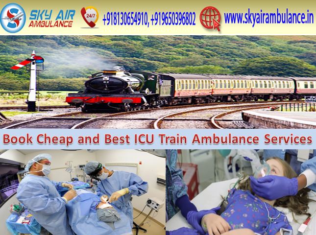 Get All Time Medical Care Sky Train Ambulance Service in Delhi