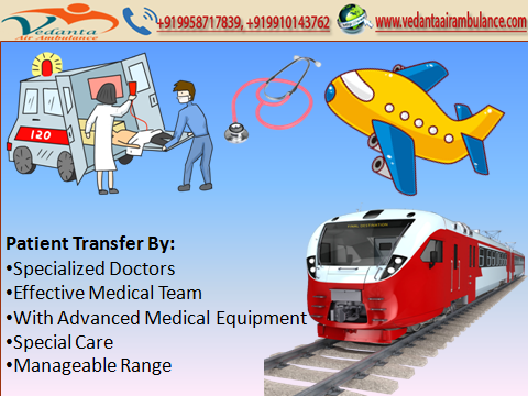 Vedanta Air Ambulance Service from Patna Counts in Bed-to-Bed Patient Transfer