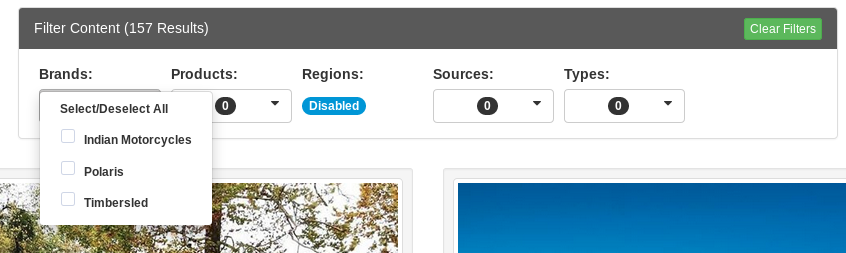 filter options