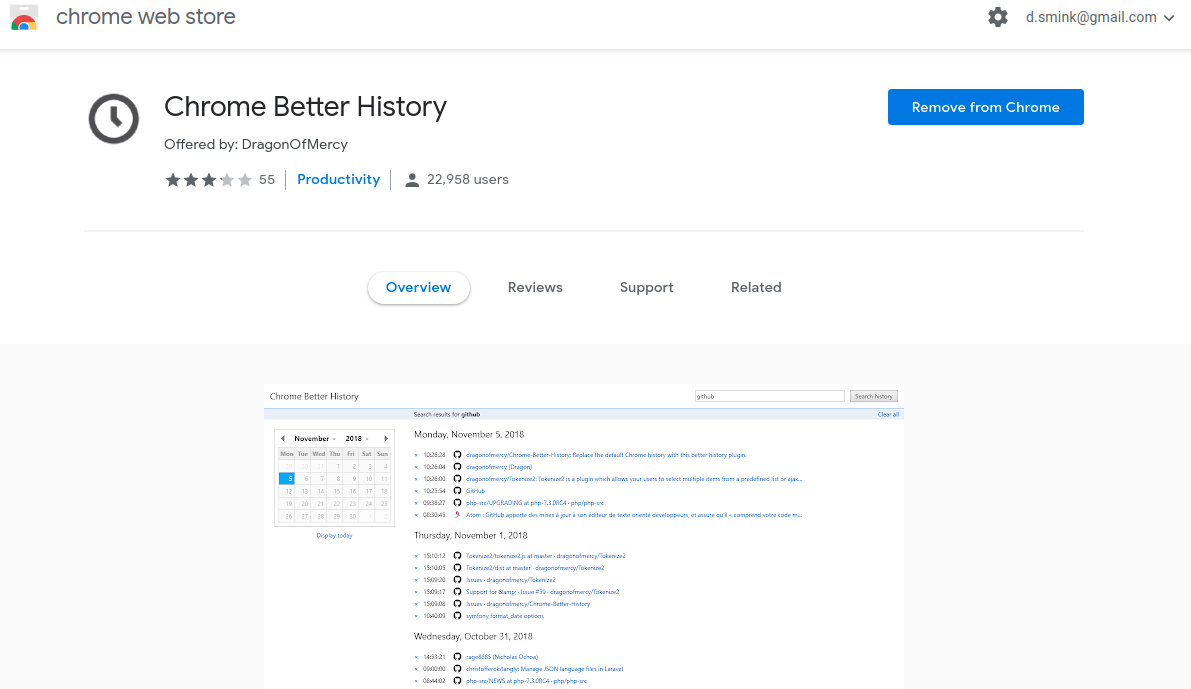 Beter Chrome History