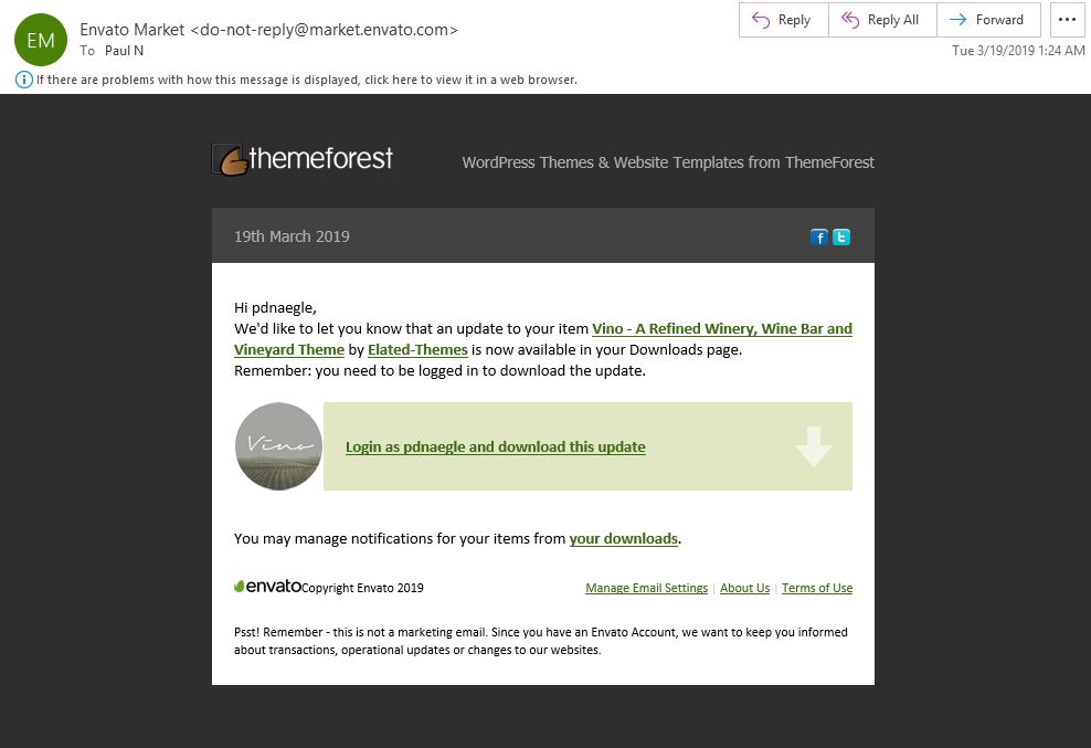 Vino theme elated update?