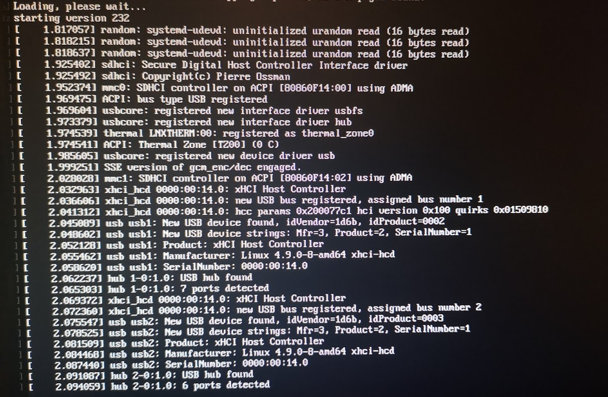 Debian 9.8 Boot Hang