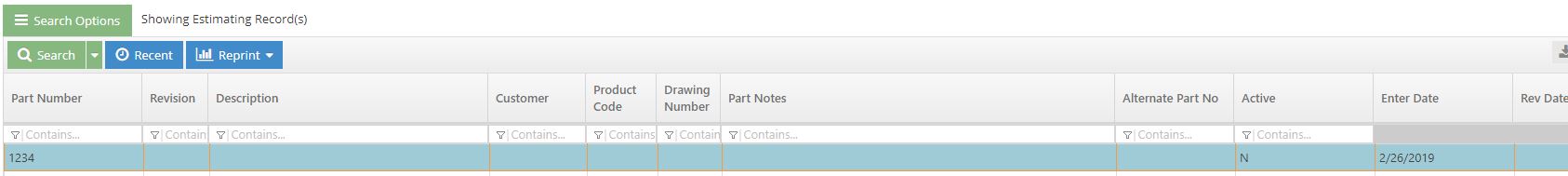 Estimate search