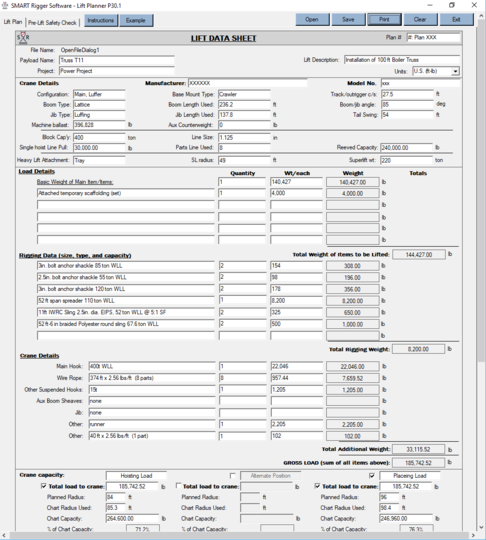 Lift Planner Software