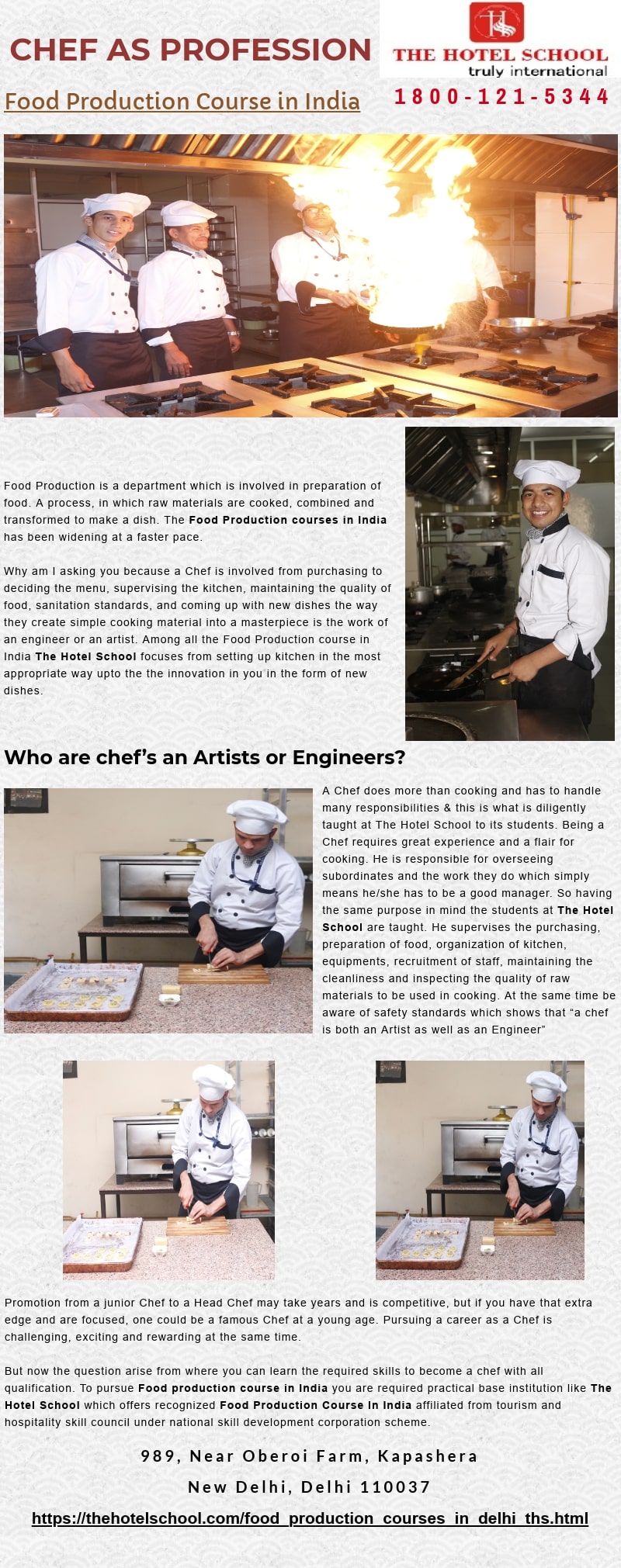 Food Production courses in Delhi