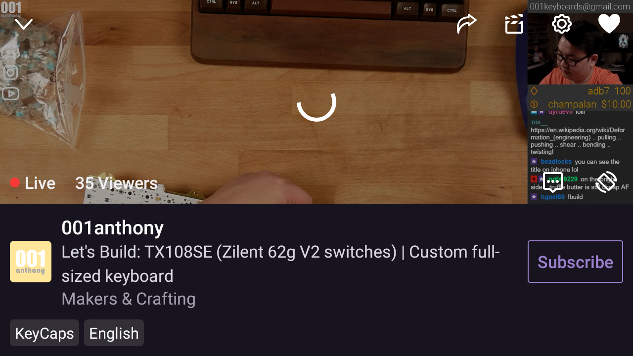 Android Twitch client - landscape mode