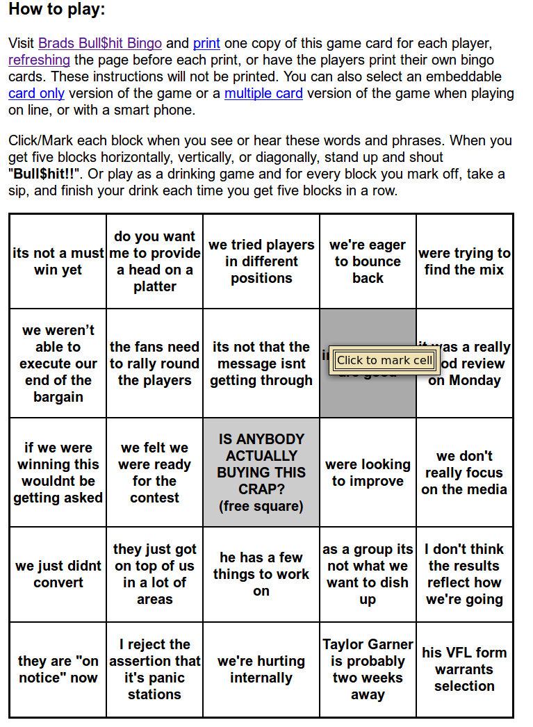 Brads Bull$hit Bingo