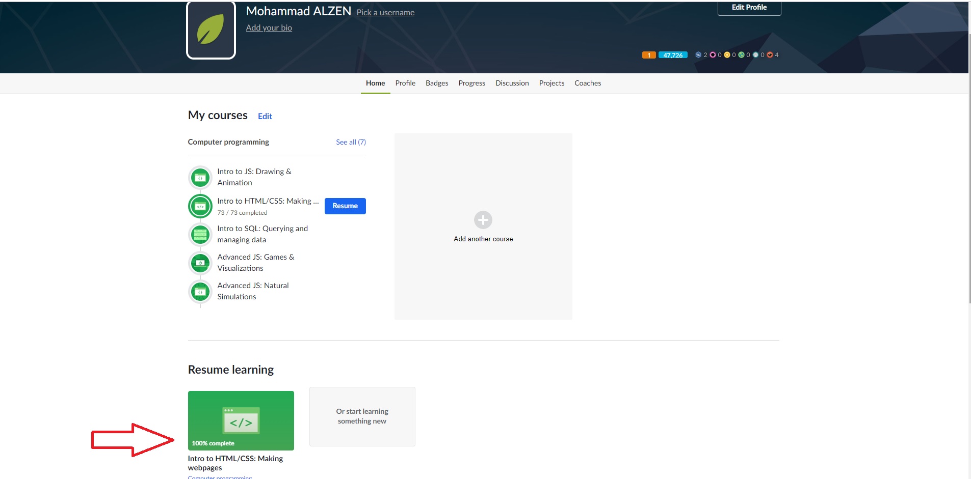 Khan Academy completion - Mohammad ALZEN