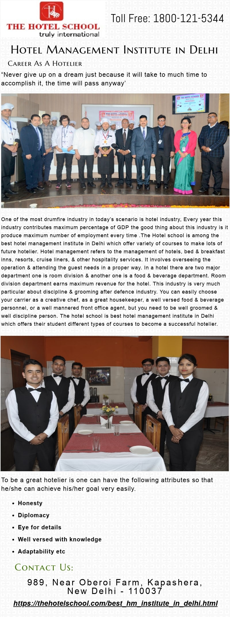 Hotel management institute in Delhi