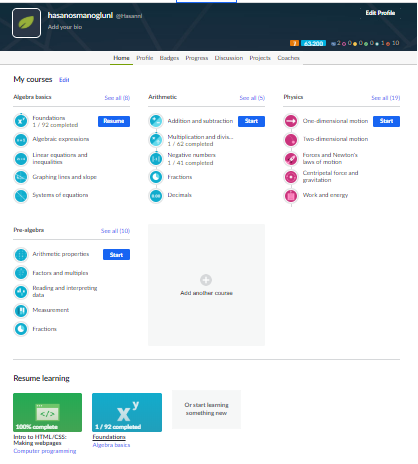 Screenshot KhanAcademy