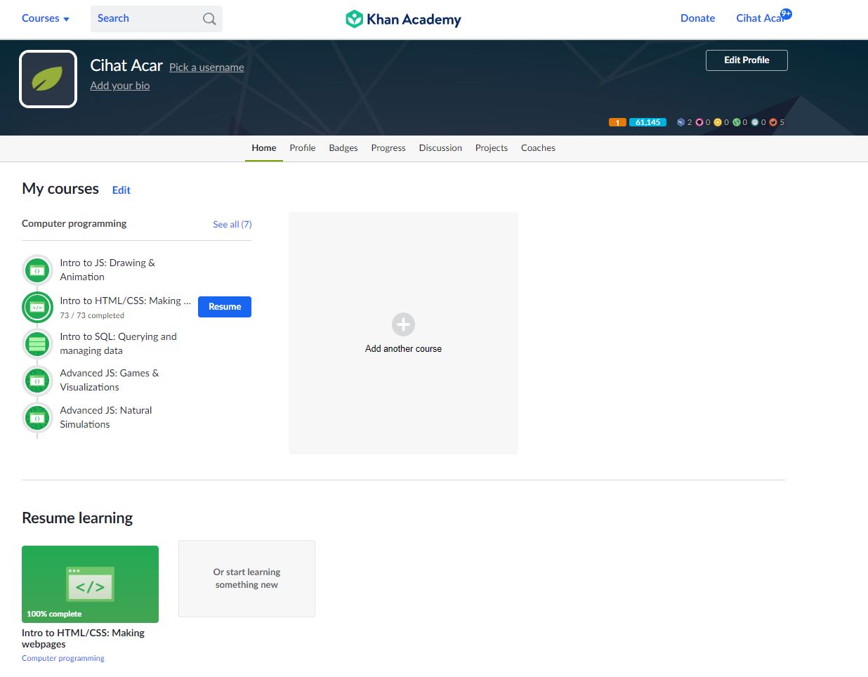 Cihat ACAR - Khan Academy