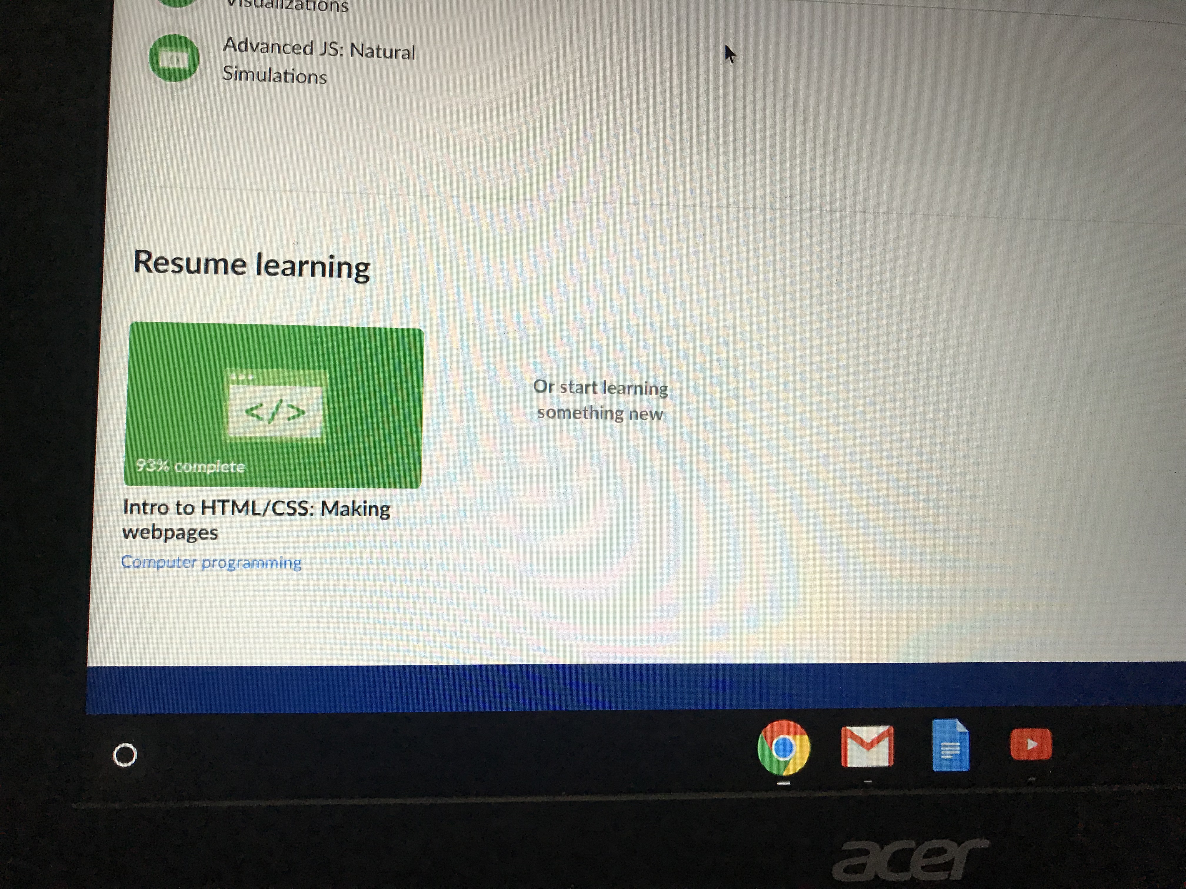 Elaf’s Khad Academy work