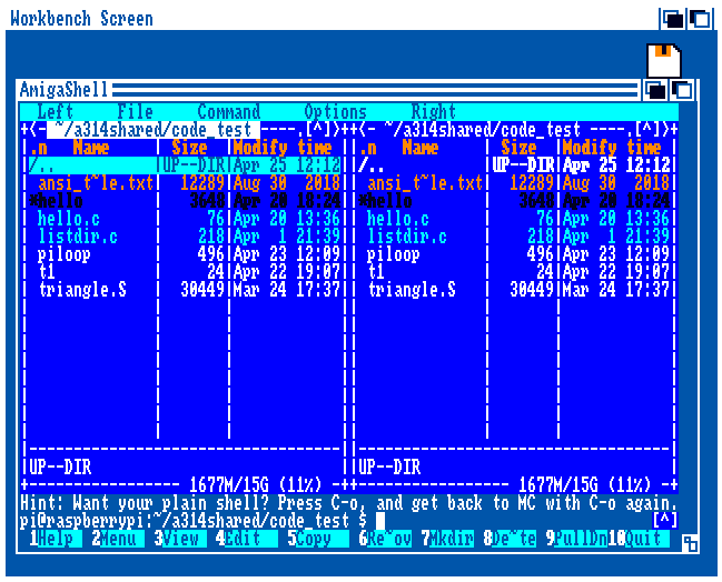Larger mc in AmigaShell