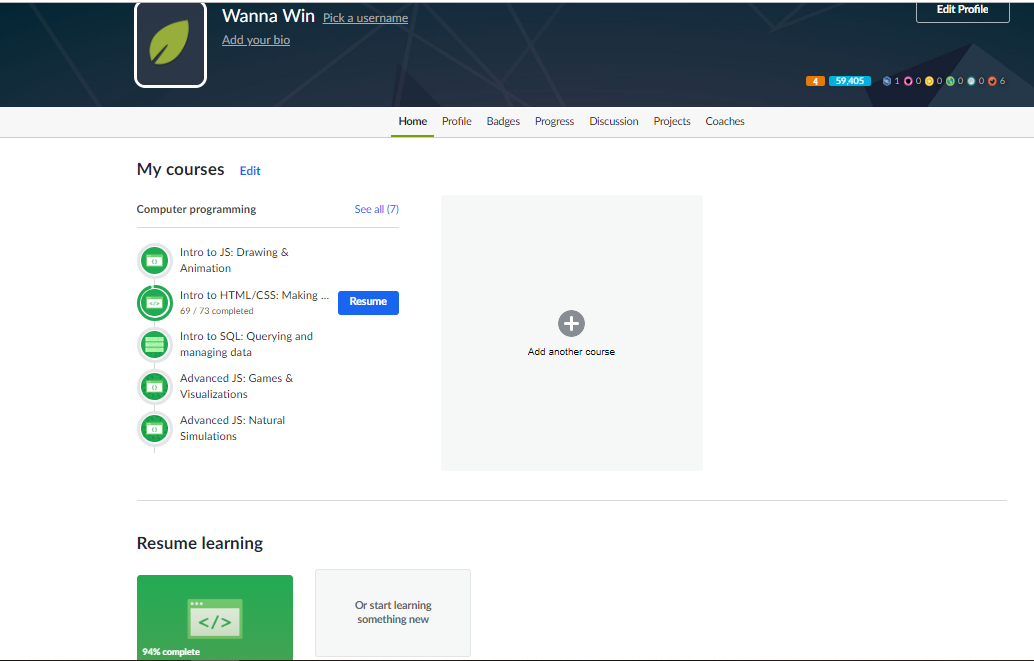 Screenshot Khan Academy
