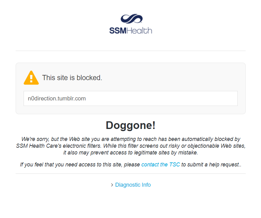 SSM does not like your tumblr, chix0r