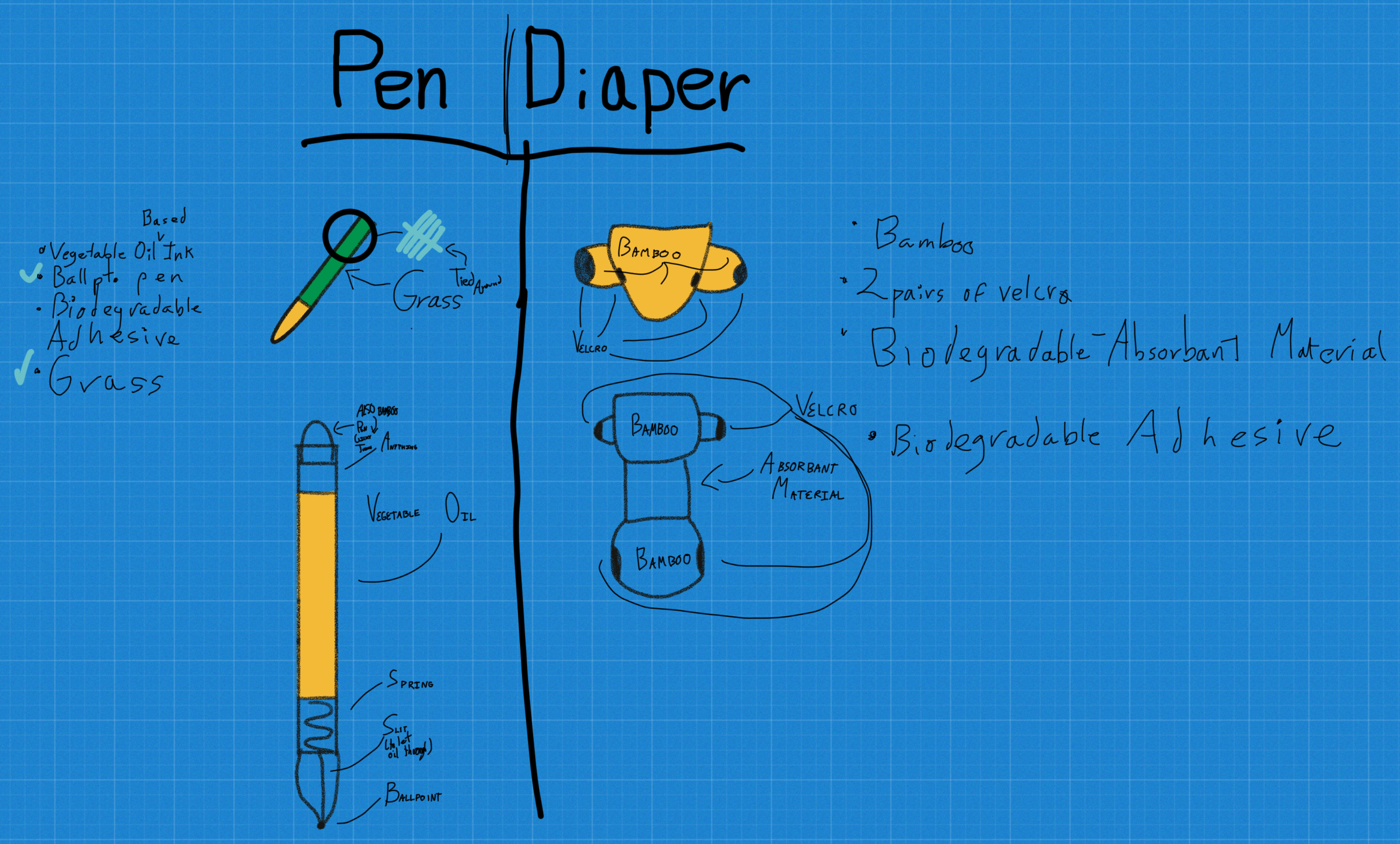 School Biodegradable Pen & Diaper
