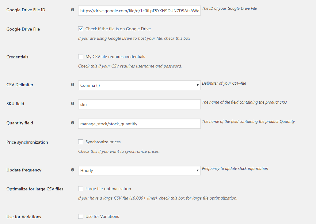 Setting on Woocommerce