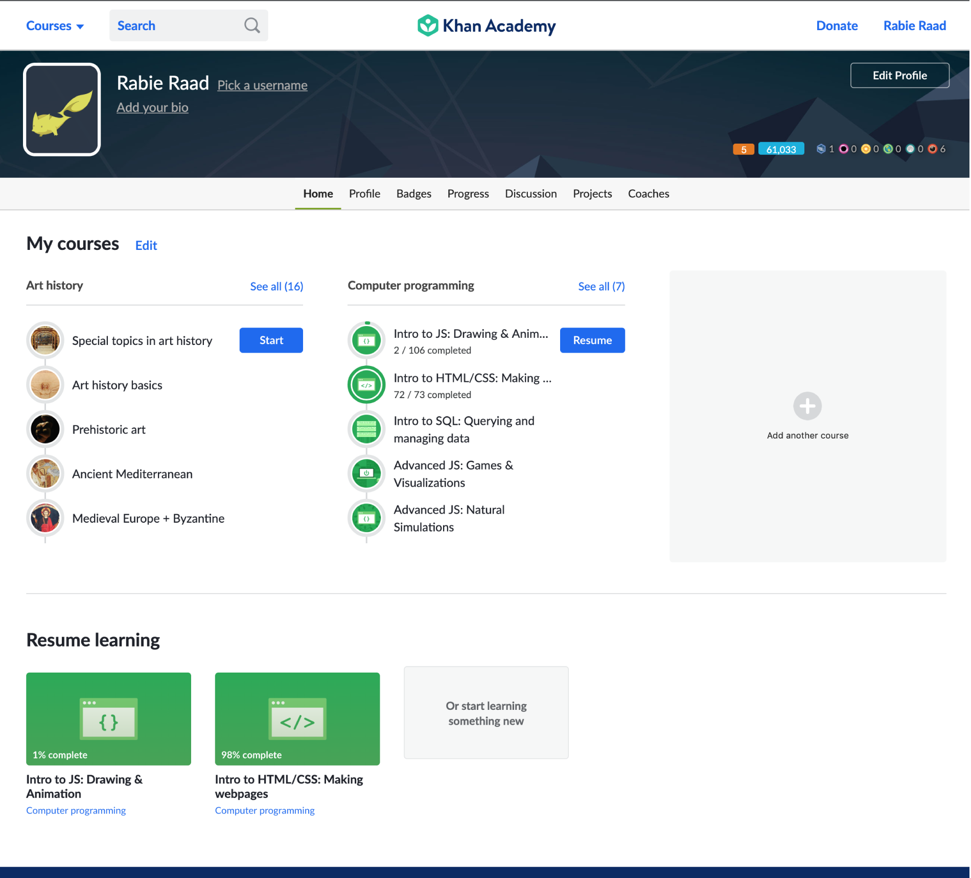 Khan-academy-my-status